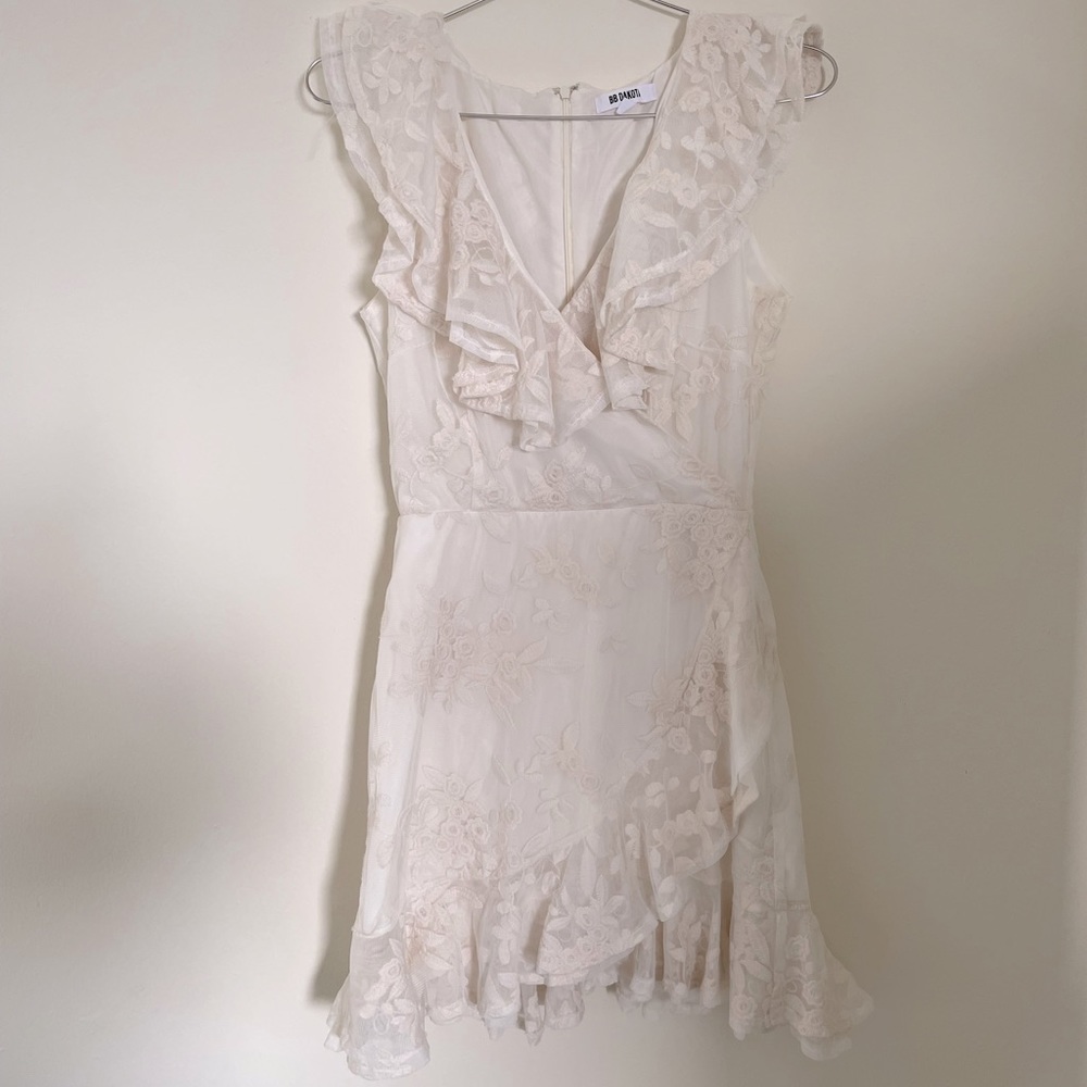 Beige cream lace summer spring floral dress